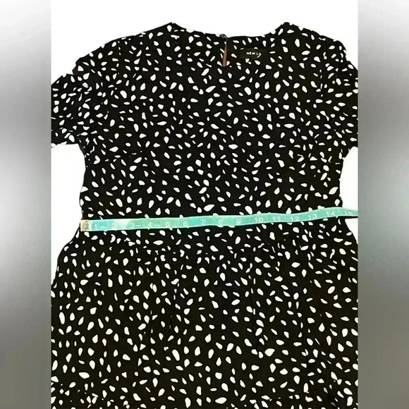 New Look. Black Spot Print Tiered Mini Smock Dress. Size US 2. NWT - Picture 8 of 11